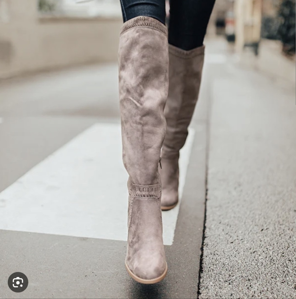 Vince Camuto Madolee Over The Knee Taupe Suede Leather Boots